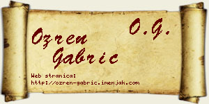 Ozren Gabrić vizit kartica
